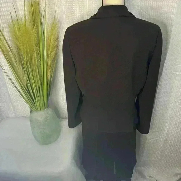 Studio Tahari Size 12 Silk Skirt Suit Brown w/Embellishments Snap Enclosure - Picture 9 of 16